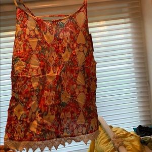 Coral print tank top size M